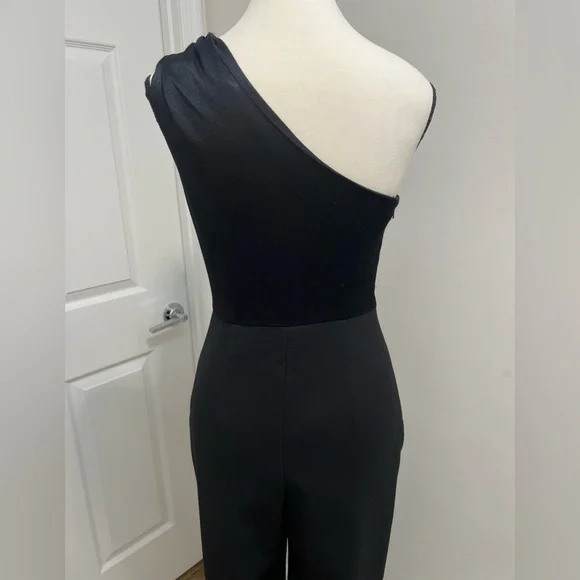 Ted Baker One Shoulder Black Jumpsuit Size 1 New With Tags $375 Retail